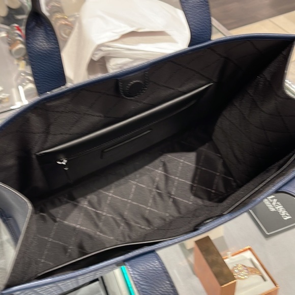 Michael Kors Men Women  XL Cooper Striped Logo Jacquard Structured Tote Handbag - Picture 13 of 16